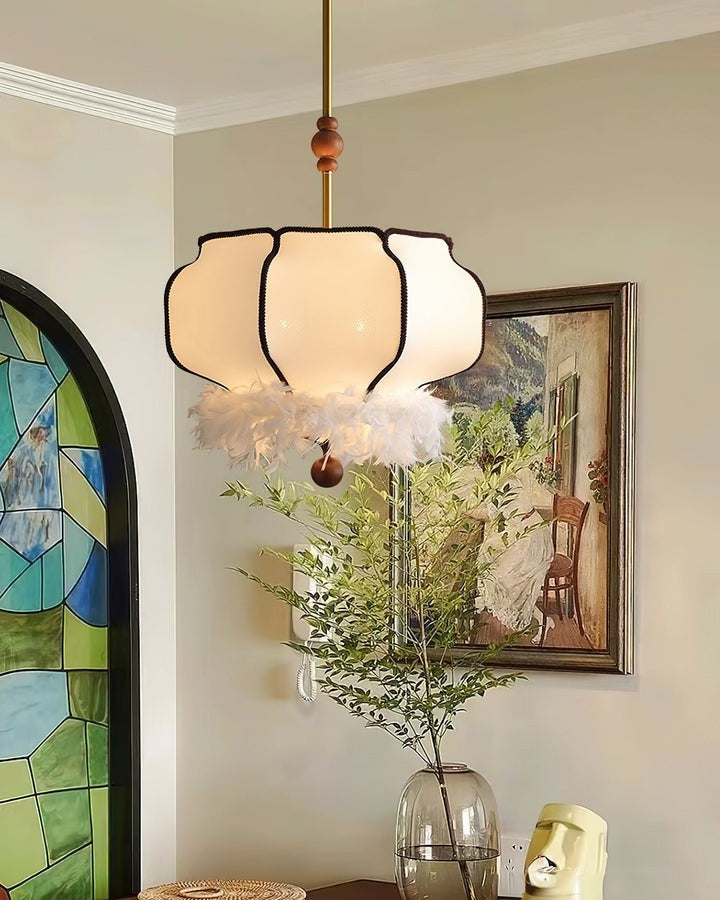 Feathered LED Lantern Pendant Light