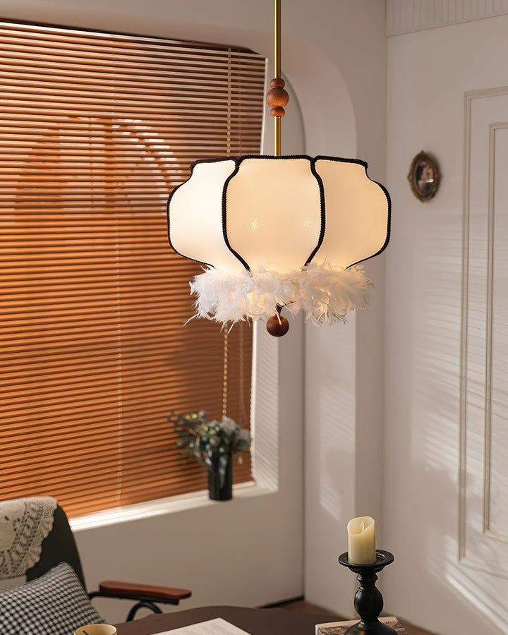 Feathered LED Lantern Pendant Light