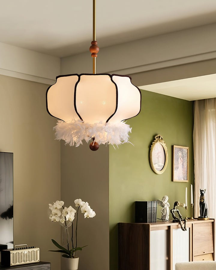 Feathered LED Lantern Pendant Light