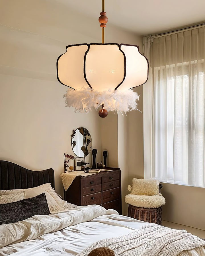 Feathered LED Lantern Pendant Light