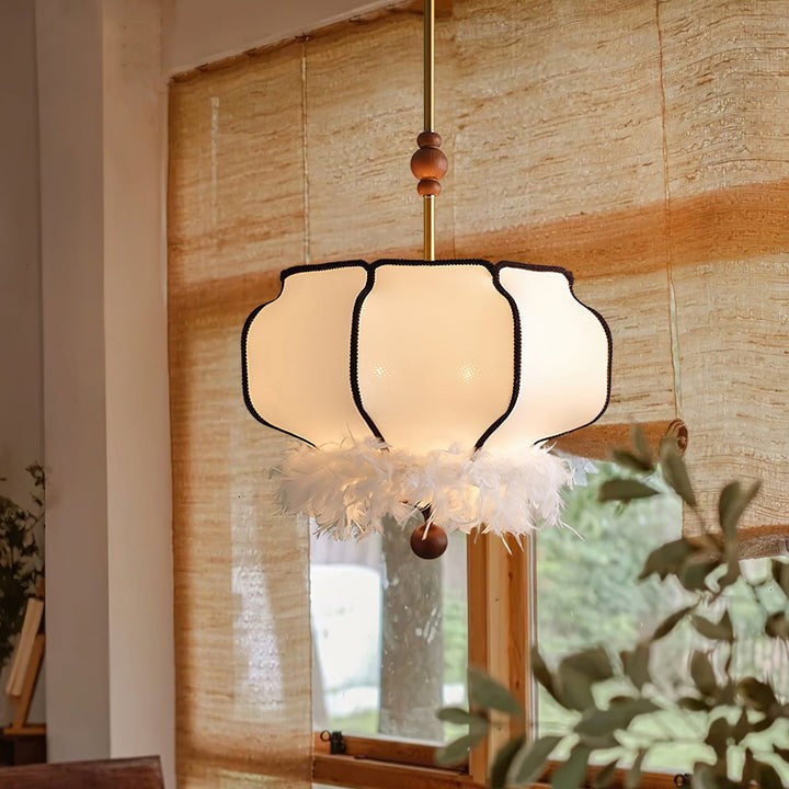Feathered LED Lantern Pendant Light