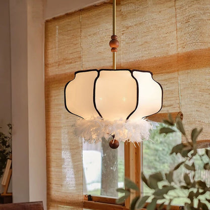 Feathered LED Lantern Pendant Light