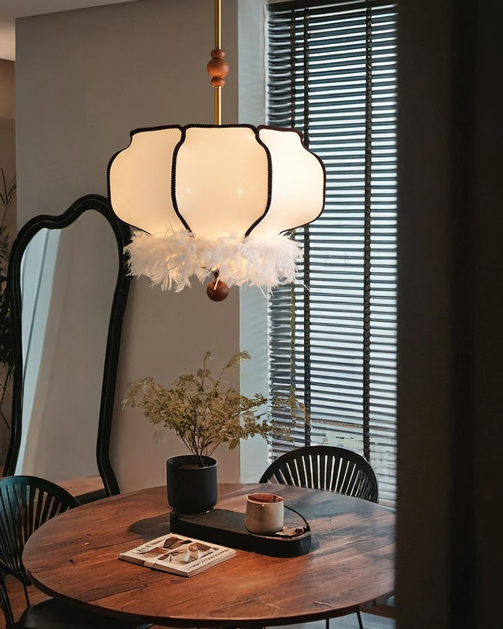 Feathered LED Lantern Pendant Light