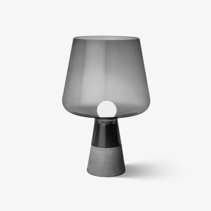 Flame-Inspired Concrete & Glass Table Lamp