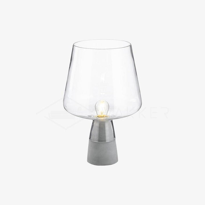 Flame-Inspired Concrete & Glass Table Lamp