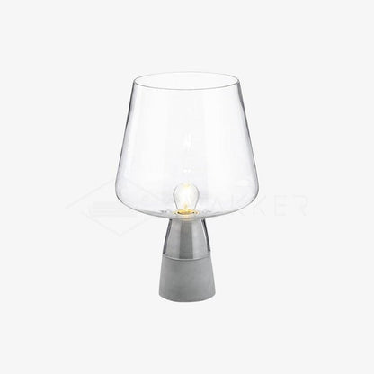 Flame-Inspired Concrete & Glass Table Lamp