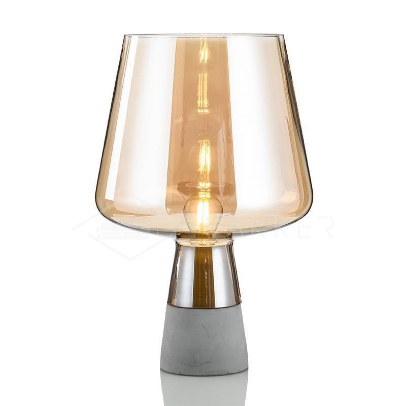 Flame-Inspired Concrete & Glass Table Lamp