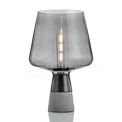Flame-Inspired Concrete & Glass Table Lamp