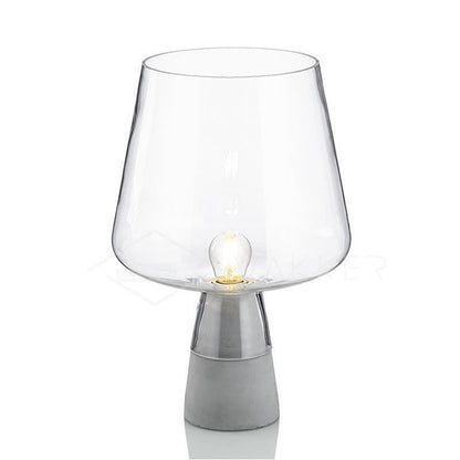 Flame-Inspired Concrete & Glass Table Lamp