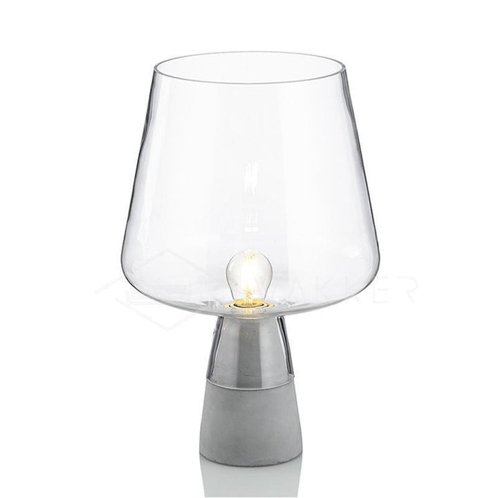 Flame-Inspired Concrete & Glass Table Lamp