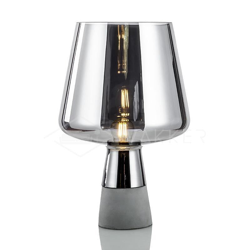Flame-Inspired Concrete & Glass Table Lamp