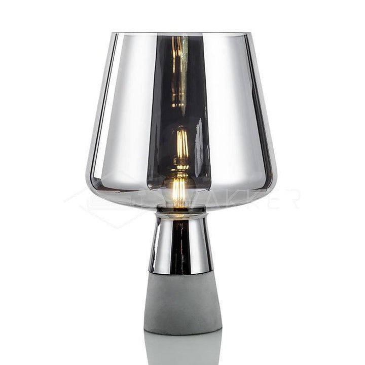 Flame-Inspired Concrete & Glass Table Lamp