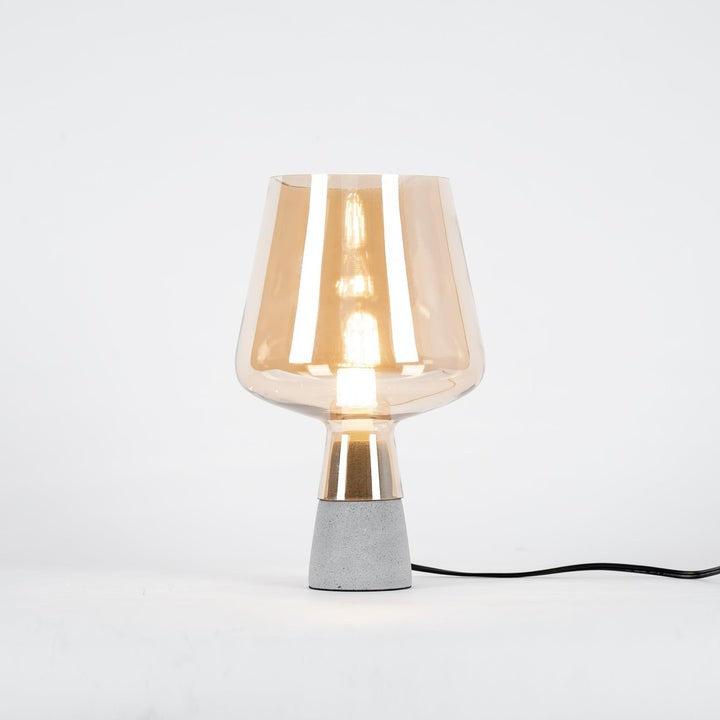 Flame-Inspired Concrete & Glass Table Lamp