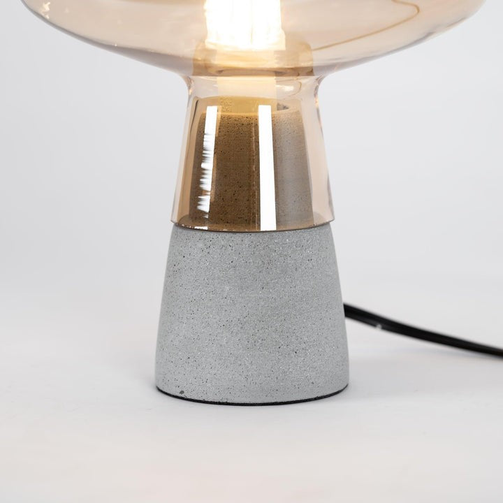 Flame-Inspired Concrete & Glass Table Lamp
