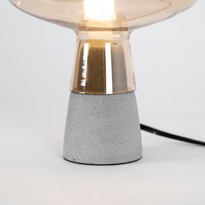 Flame-Inspired Concrete & Glass Table Lamp