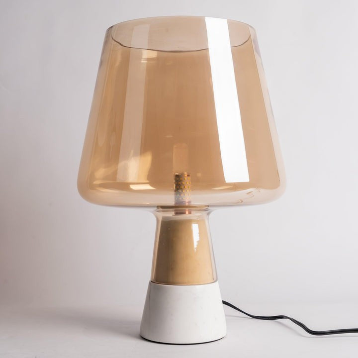 Flame-Inspired Concrete & Glass Table Lamp