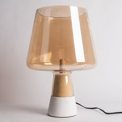 Flame-Inspired Concrete & Glass Table Lamp