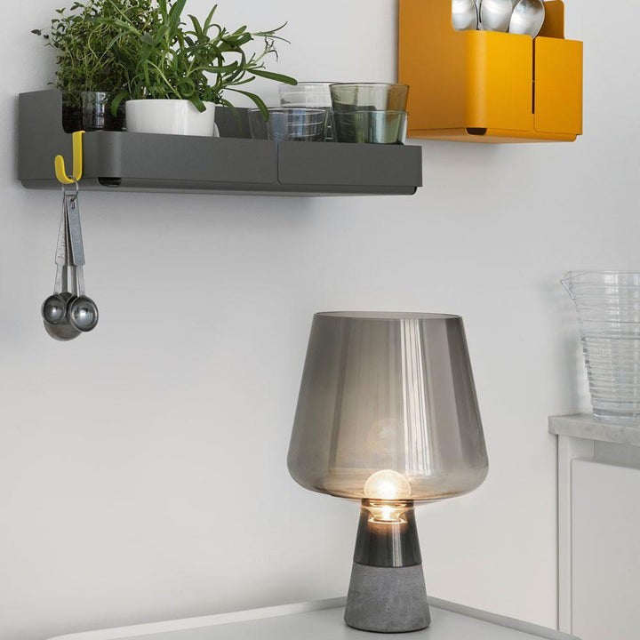 Flame-Inspired Concrete & Glass Table Lamp
