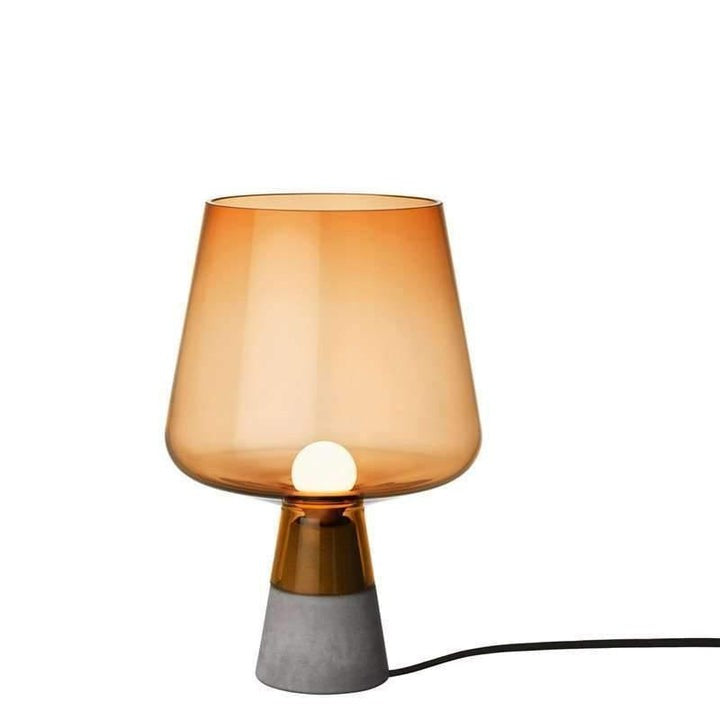 Flame-Inspired Concrete & Glass Table Lamp