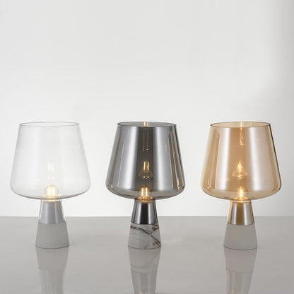 Flame-Inspired Concrete & Glass Table Lamp