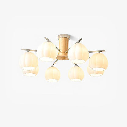 Floral Bud Glass Ceiling Light Fixture