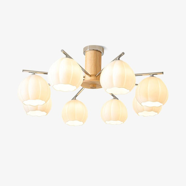 Floral Bud Glass Ceiling Light Fixture