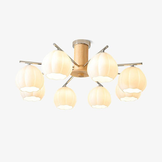 Floral Bud Glass Ceiling Light Fixture