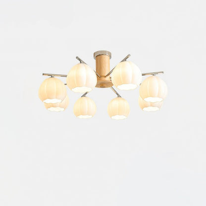Floral Bud Glass Ceiling Light Fixture
