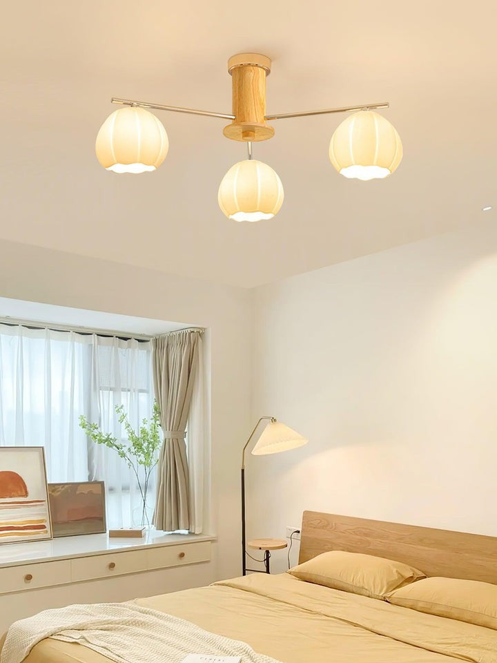 Floral Bud Glass Ceiling Light Fixture