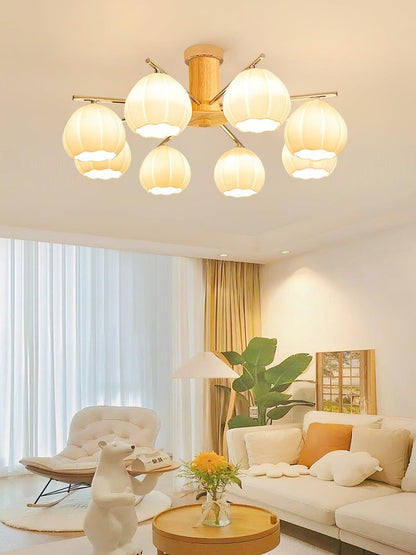 Floral Bud Glass Ceiling Light Fixture