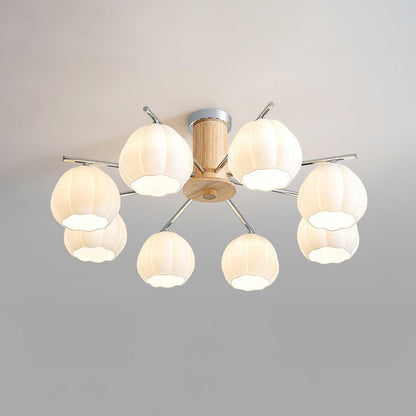 Floral Bud Glass Ceiling Light Fixture