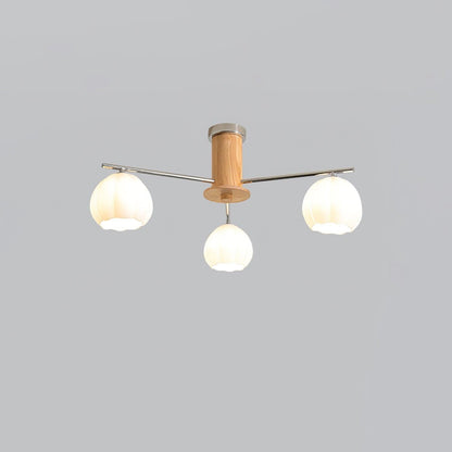 Floral Bud Glass Ceiling Light Fixture