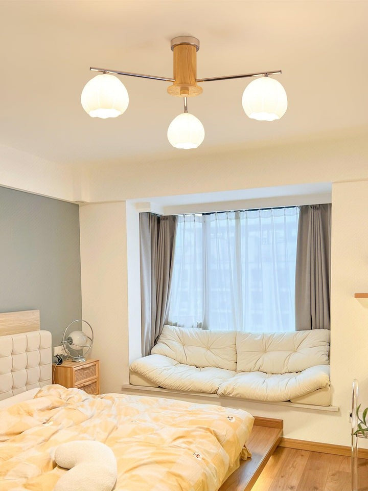 Floral Bud Glass Ceiling Light Fixture