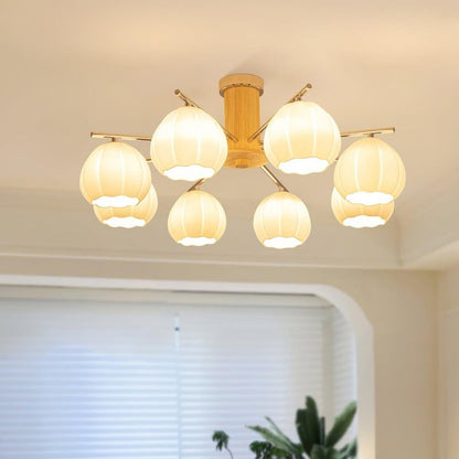 Floral Bud Glass Ceiling Light Fixture