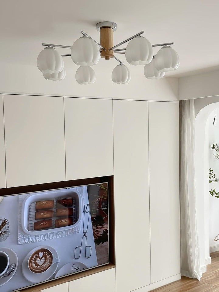 Floral Bud Glass Ceiling Light Fixture