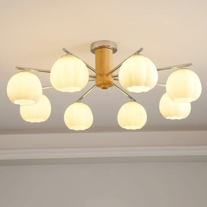 Floral Bud Glass Ceiling Light Fixture