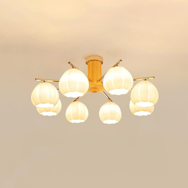 Floral Bud Glass Ceiling Light Fixture