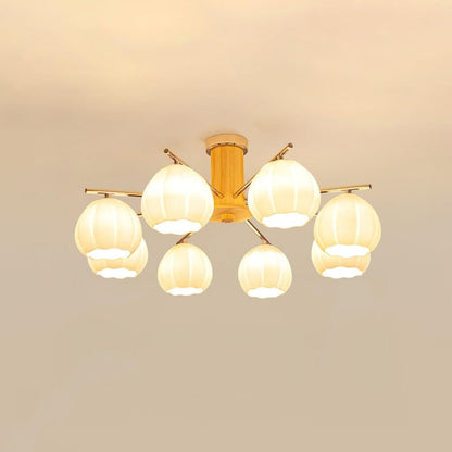 Floral Bud Glass Ceiling Light Fixture