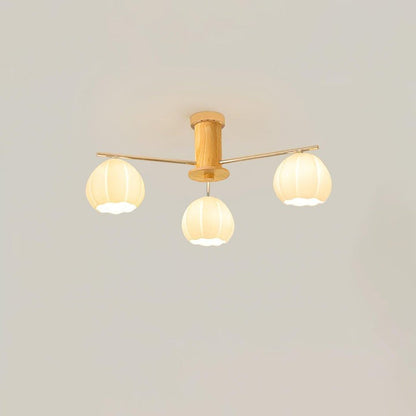 Floral Bud Glass Ceiling Light Fixture