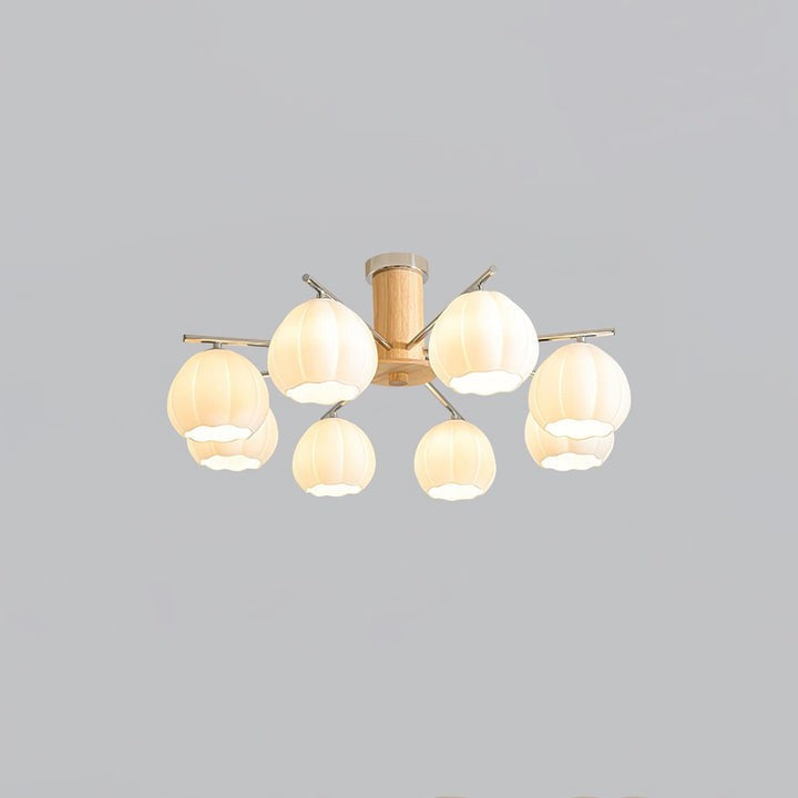 Floral Bud Glass Ceiling Light Fixture