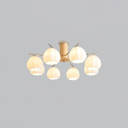 Floral Bud Glass Ceiling Light Fixture