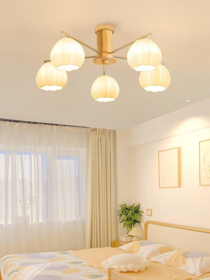 Floral Bud Glass Ceiling Light Fixture