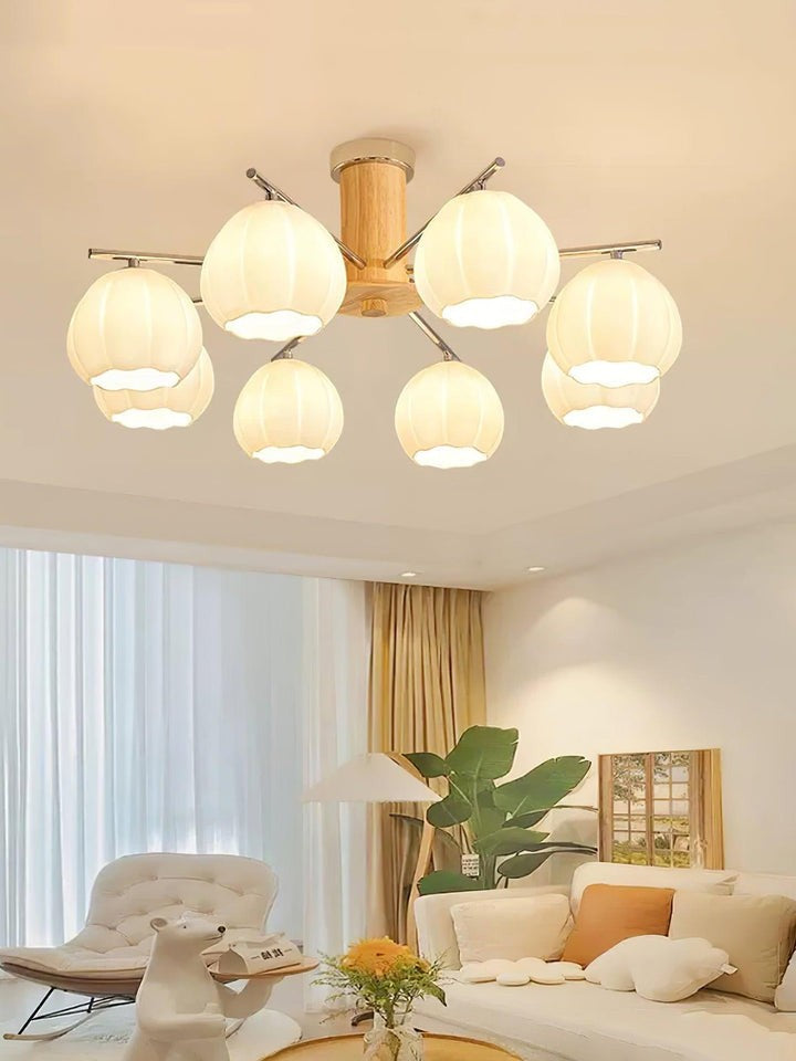Floral Bud Glass Ceiling Light Fixture