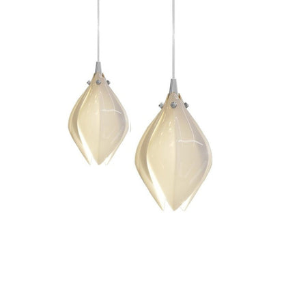 Floral Ceramic & Brass Pendant Light with Adjustable Hanging