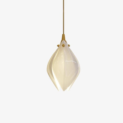 Floral Ceramic & Brass Pendant Light with Adjustable Hanging