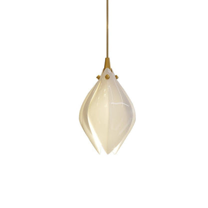 Floral Ceramic & Brass Pendant Light with Adjustable Hanging