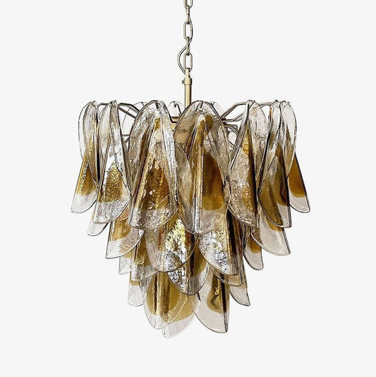 Floral Glass Petal LED Chandelier