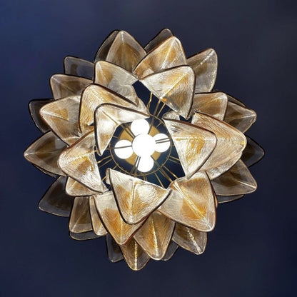Floral Glass Petal LED Chandelier
