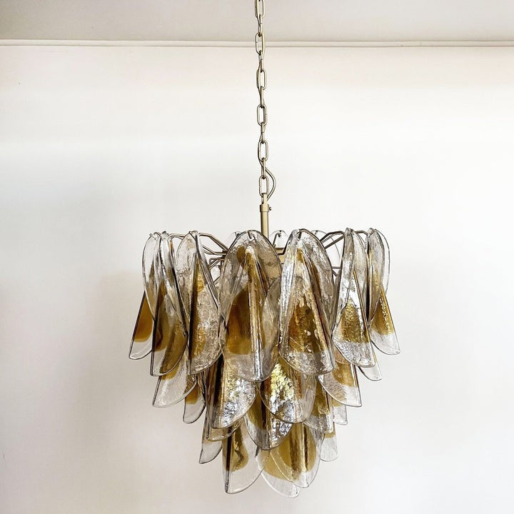 Floral Glass Petal LED Chandelier