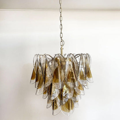 Floral Glass Petal LED Chandelier